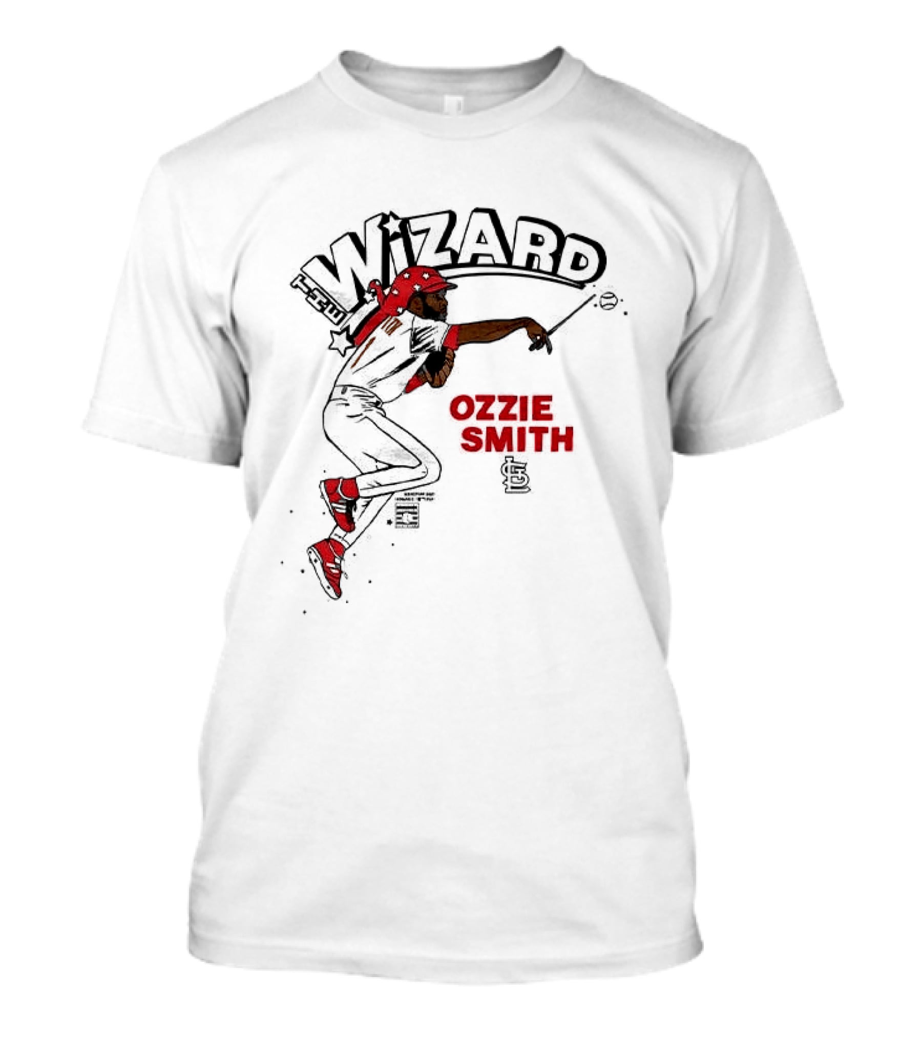 Ozzie Smith Wizard Cardinals Baseball Caricature T-Shirt