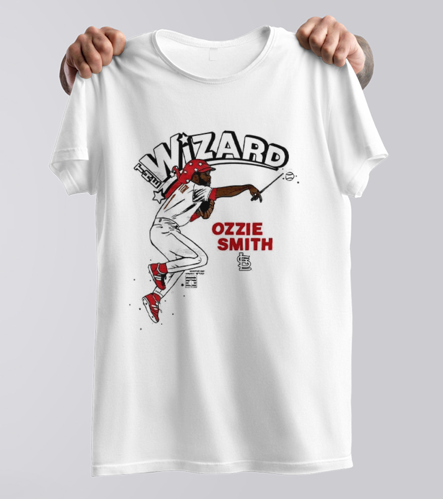 Ozzie Smith Wizard Cardinals Baseball Caricature T-Shirt