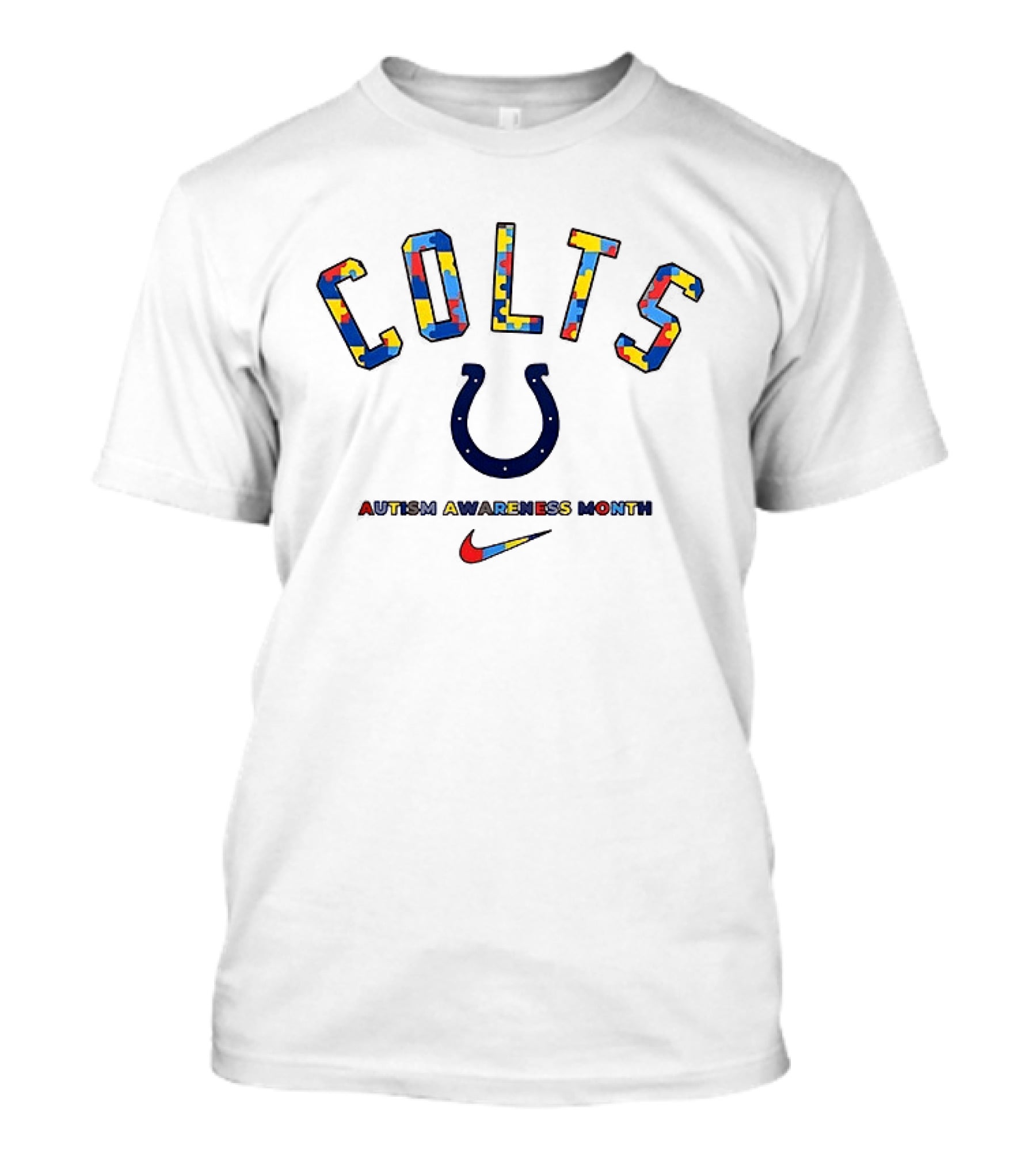 Indianapolis Colts Autism Awareness Month Puzzle T-Shirt