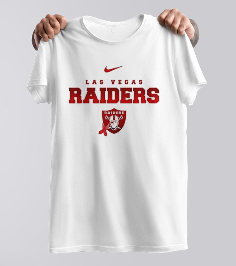 Las Vegas Raiders February We Wear Red American Heart Month Nike T-Shirt