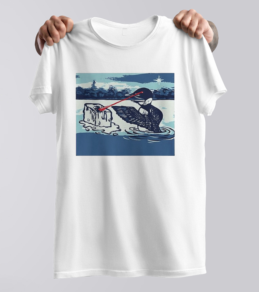 Minnesota Loon Laser Eyes Melting Ice Protest T-Shirt