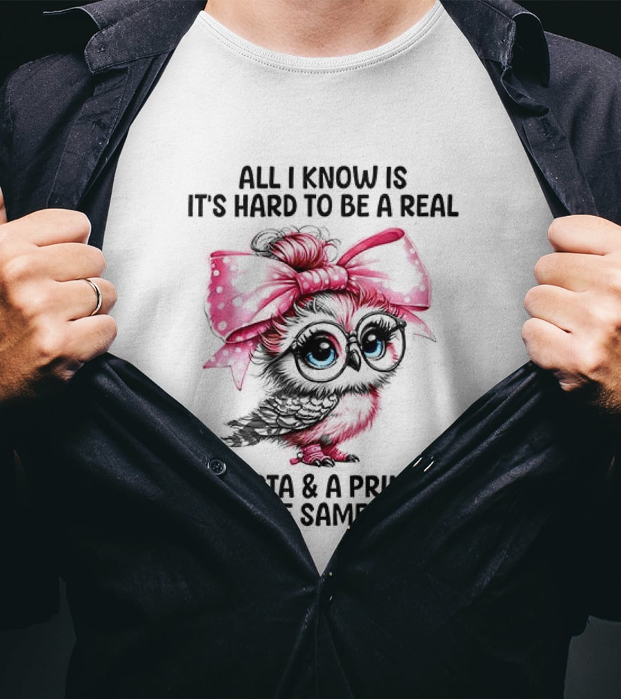 All I Know Is It's Hard To Be A Real Gangsta And A Princess Owl T-Shirt