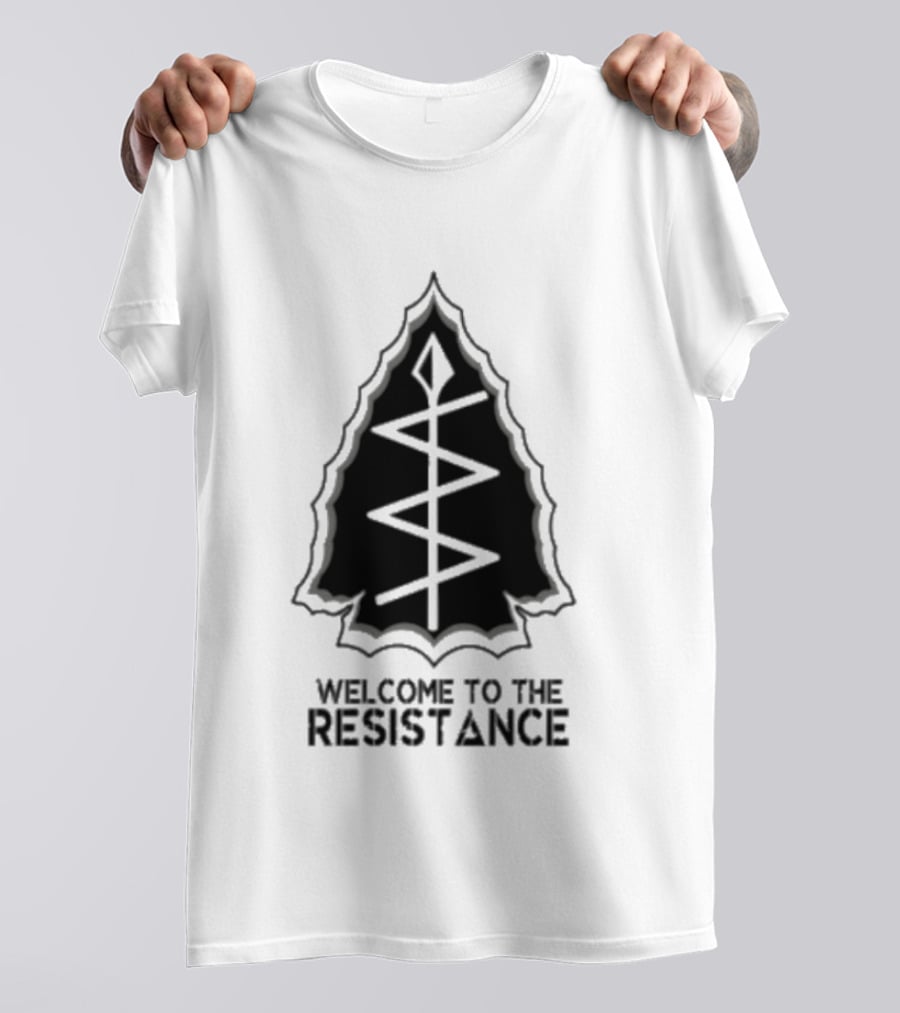 Welcome To The Resistance Rebel Abolish Ice Military Antifascist Patch Arrowhead T-Shirt