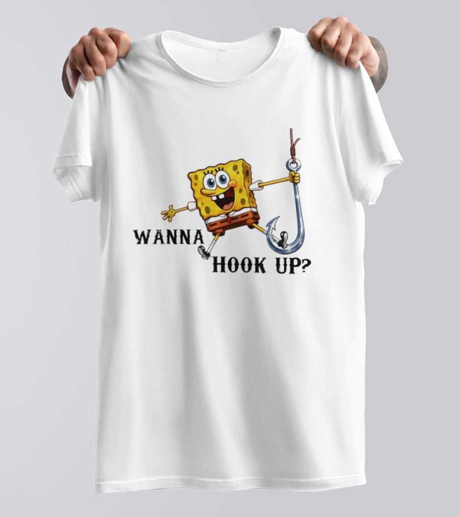 SpongeBob SquarePants Wanna Hook Up Funny Hook Adventure T-Shirt
