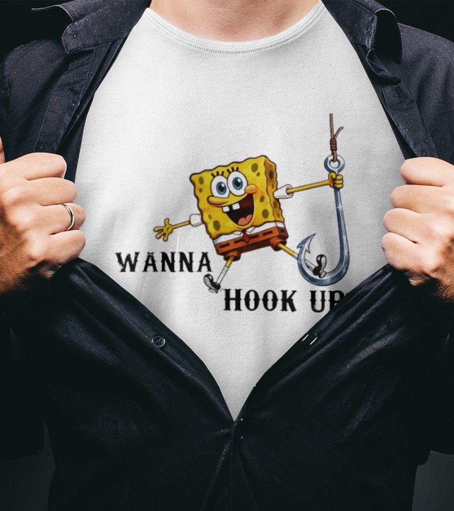 SpongeBob SquarePants Wanna Hook Up Funny Hook Adventure T-Shirt
