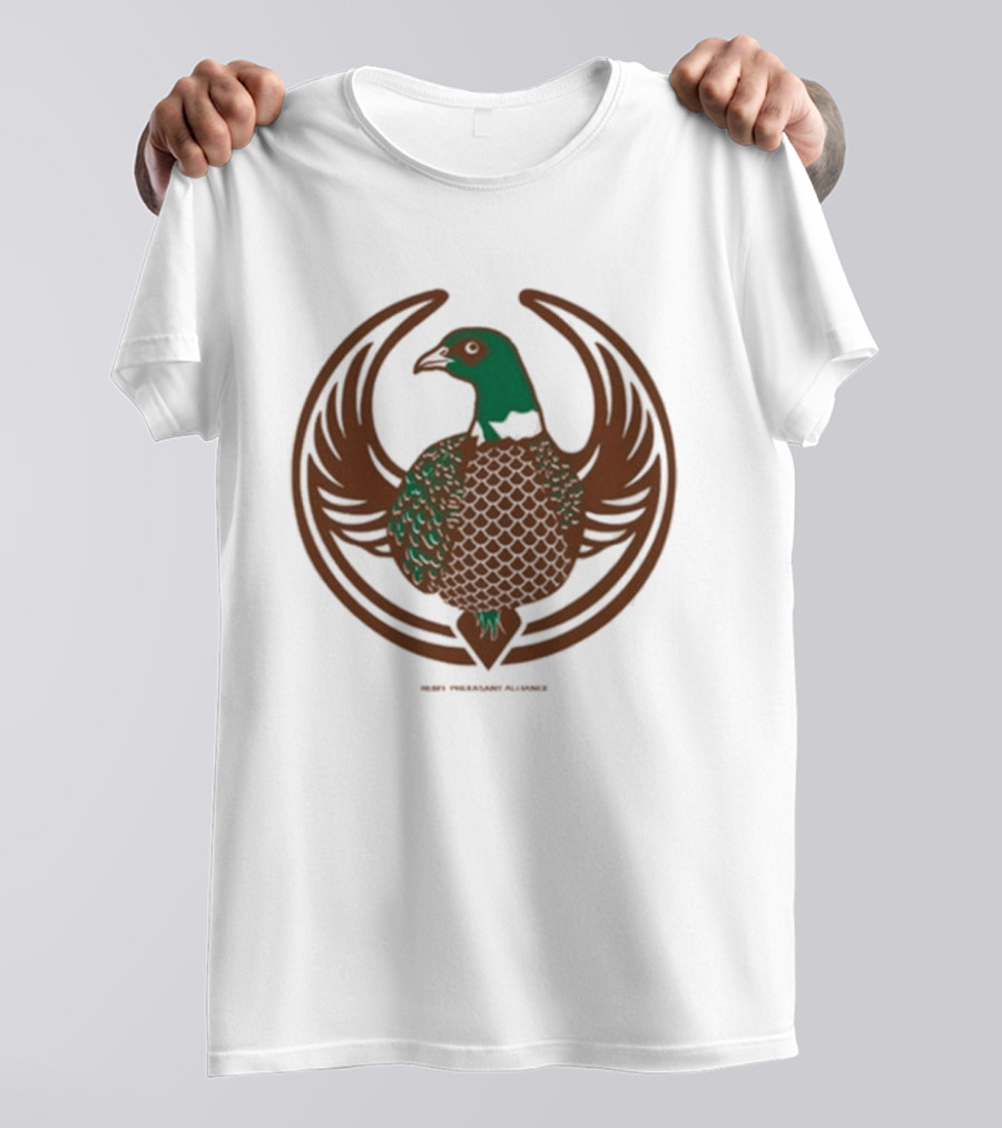 Rebel Pheasant Alliance Bird Emblem Icon Heavyweight T-Shirt