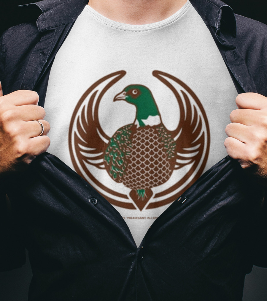 Rebel Pheasant Alliance Bird Emblem Icon Heavyweight T-Shirt