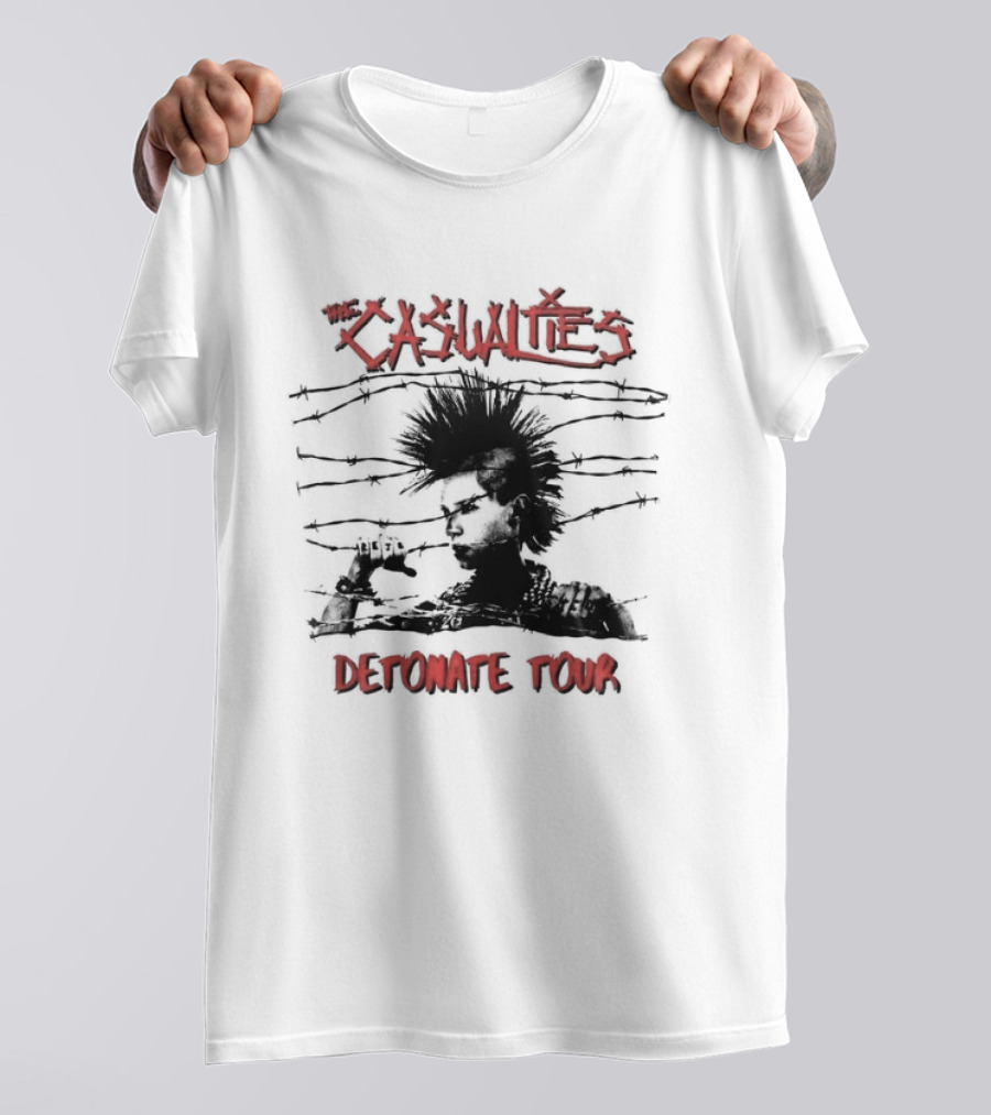 The Casualties Detonate Tour 2026 Punk Rock Barbed Wire Mohawk T-Shirt