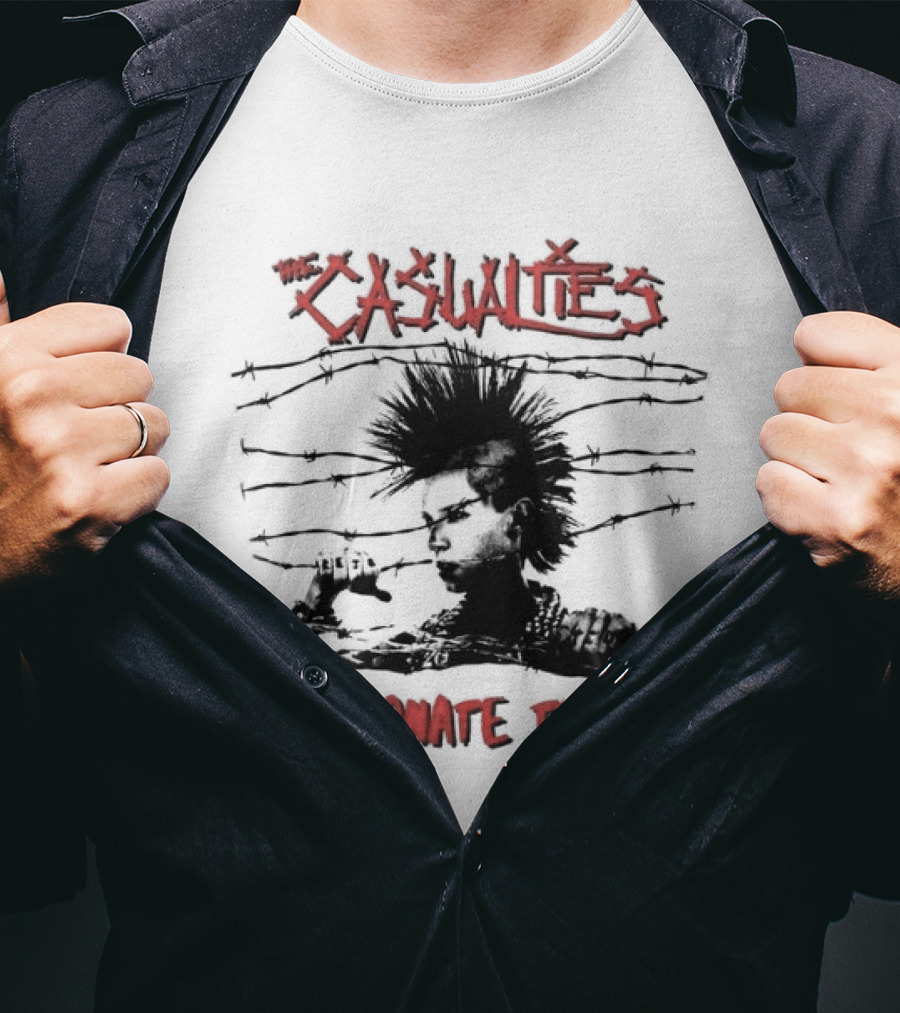 The Casualties Detonate Tour 2026 Punk Rock Barbed Wire Mohawk T-Shirt