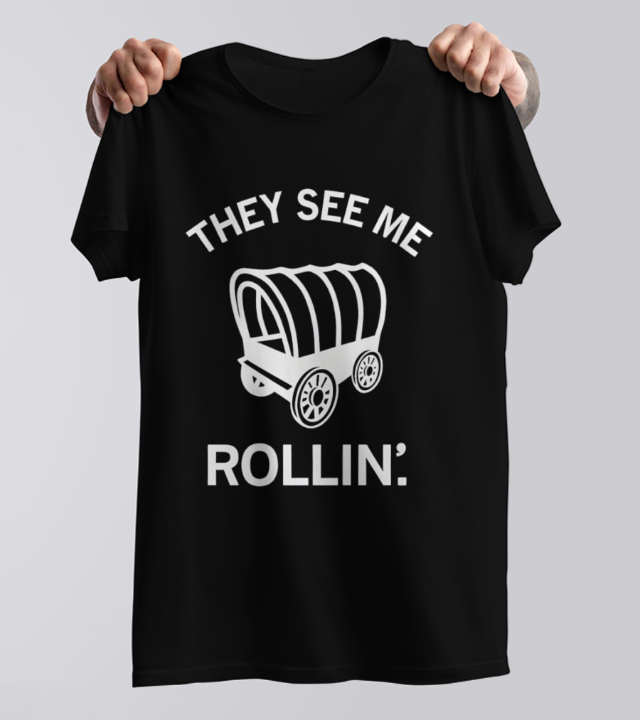 Boomer Sooner Oklahoma They See Me Rollin' Wagon T-Shirt