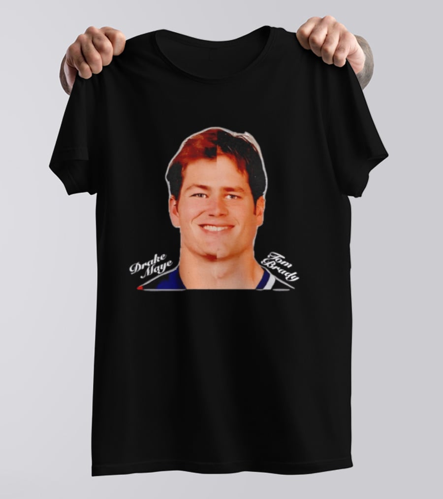 Drake Maye Tom Brady Face Mashup T-Shirt