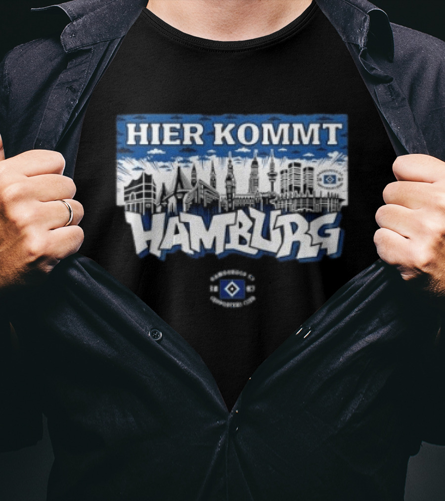 Hamburger SV Hier Kommt Hamburg 2026 Nur Der HSV Skyline T-Shirt