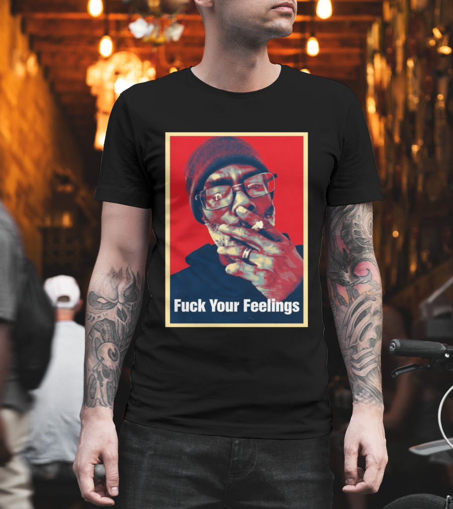 Uncle Clif Fuck Your Feelings Smoking Glasses Beanie Red T-Shirt