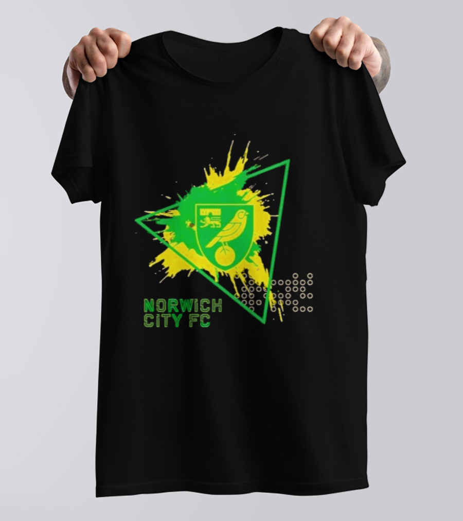 Norwich City FC Junior Crest Splash Triangle T-Shirt
