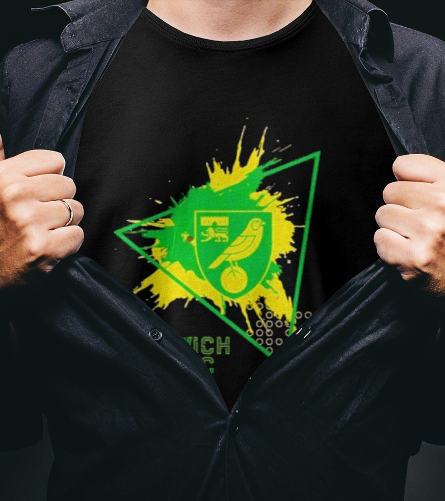 Norwich City FC Junior Crest Splash Triangle T-Shirt