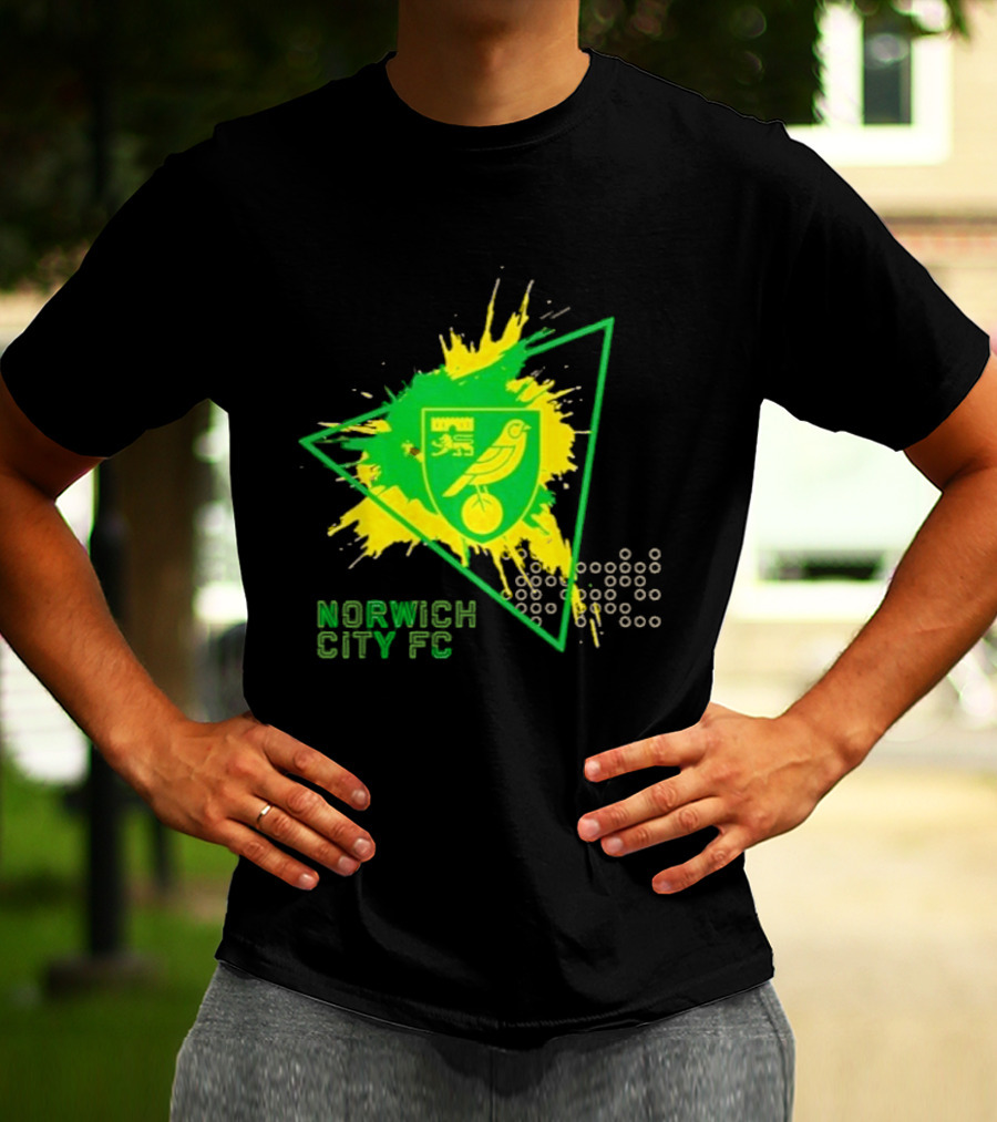 Norwich City FC Junior Crest Splash Triangle T-Shirt