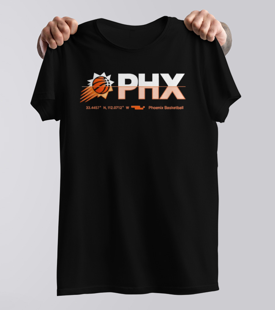 PHX Valley Basketball 33.448° N 112.074° W Phoenix Basketball T-Shirt