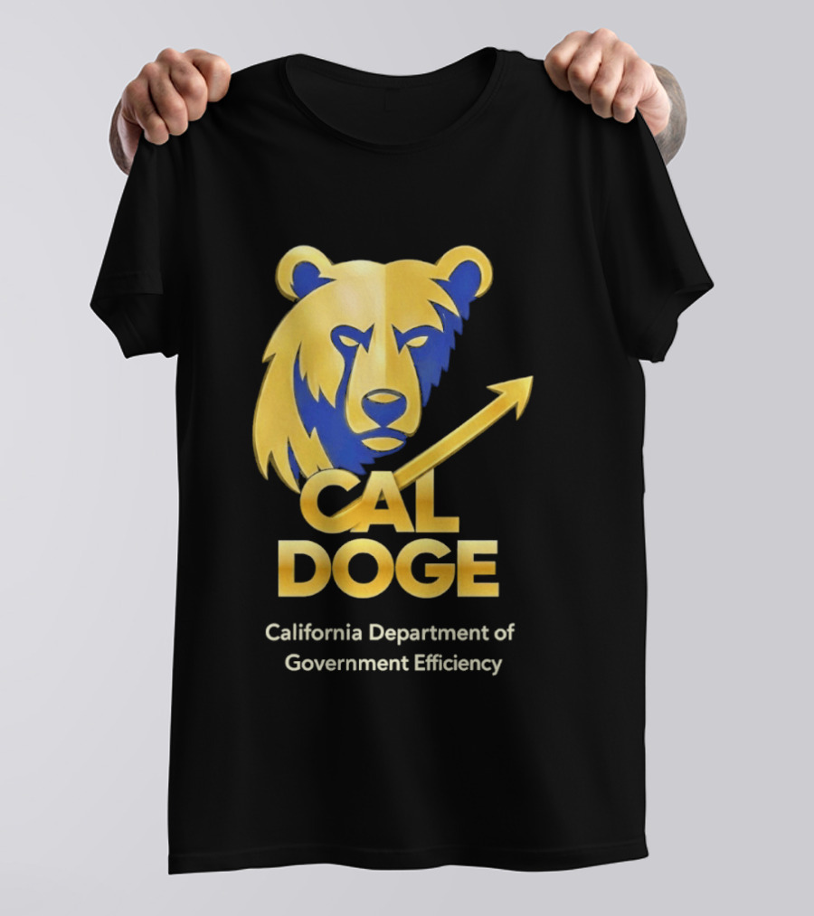 CAL DOGE California Department Of Government Efficiency Bear Arrow T-Shirt