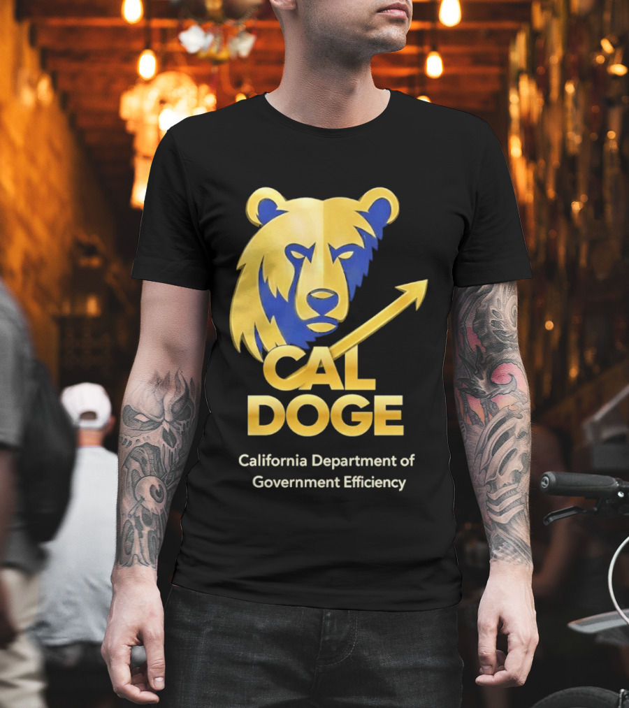 CAL DOGE California Department Of Government Efficiency Bear Arrow T-Shirt