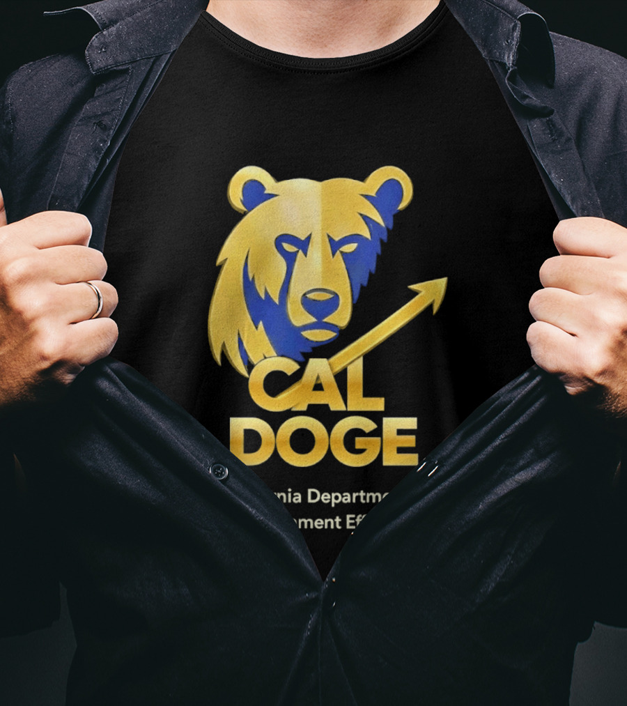 CAL DOGE California Department Of Government Efficiency Bear Arrow T-Shirt