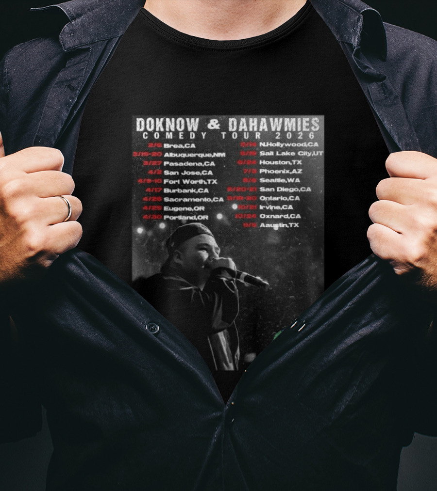 DOKNOW & DAHAWMIES 2026 Comedy Tour Dates And Cities Featuring Performer T-Shirt