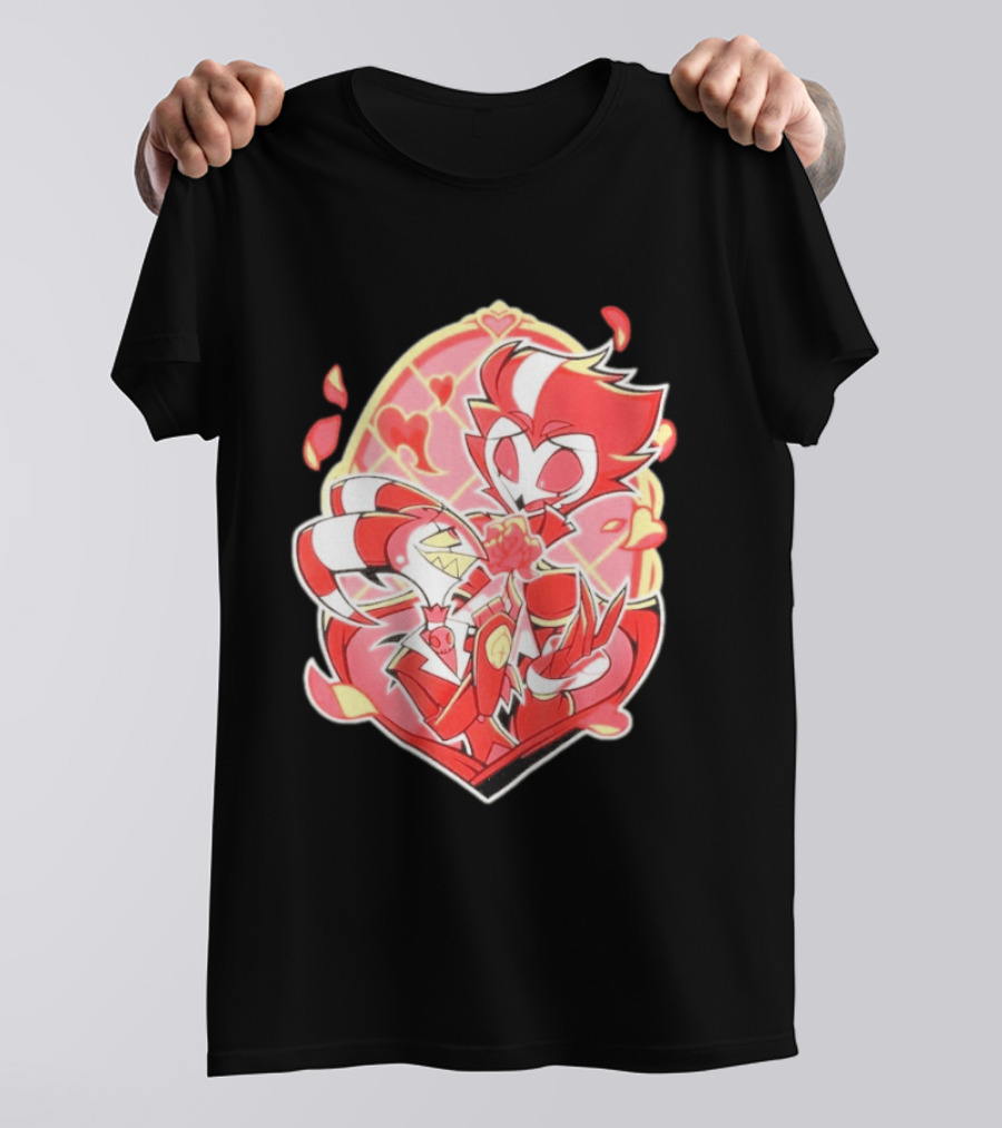 Helluva Boss Stolas Blitz Hearts Romantic Cartoon Fan T-Shirt