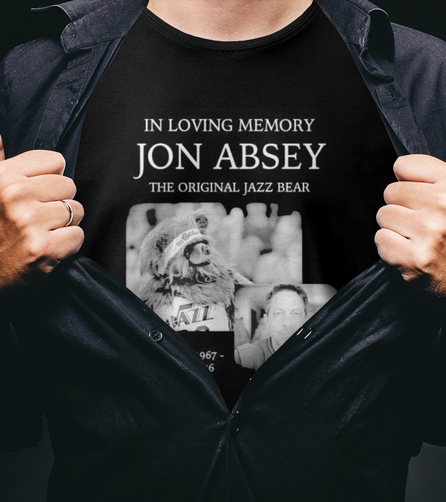 In Loving Memory Jon Absey The Jazz Bear December 28 1967 January 31 2026 Utah Jazz T-Shirt