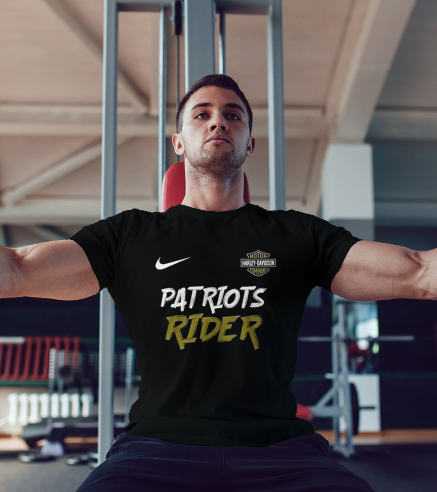Nike Patriots Rider Harley Davidson Go Patriots Motorcycle T-Shirt