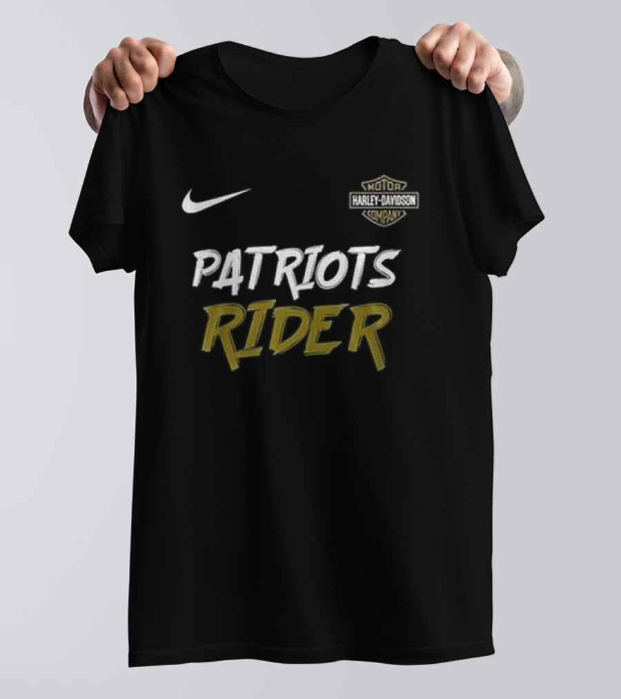 Nike Patriots Rider Harley Davidson Go Patriots Motorcycle T-Shirt