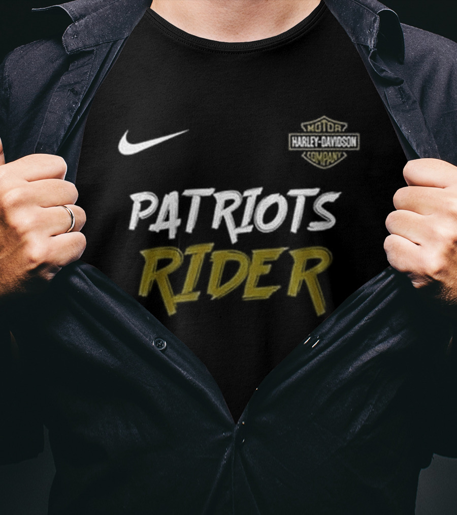 Nike Patriots Rider Harley Davidson Go Patriots Motorcycle T-Shirt