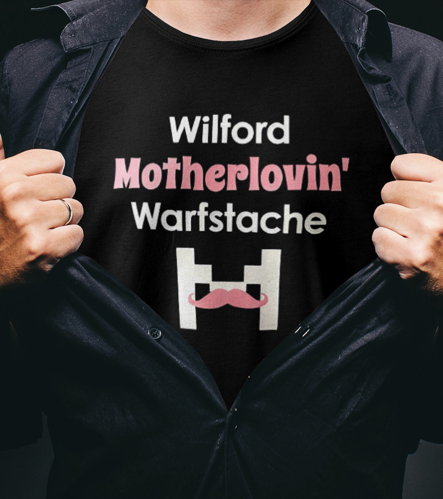 Wilford Motherlovin' Warfstache Pink Mustache T-Shirt