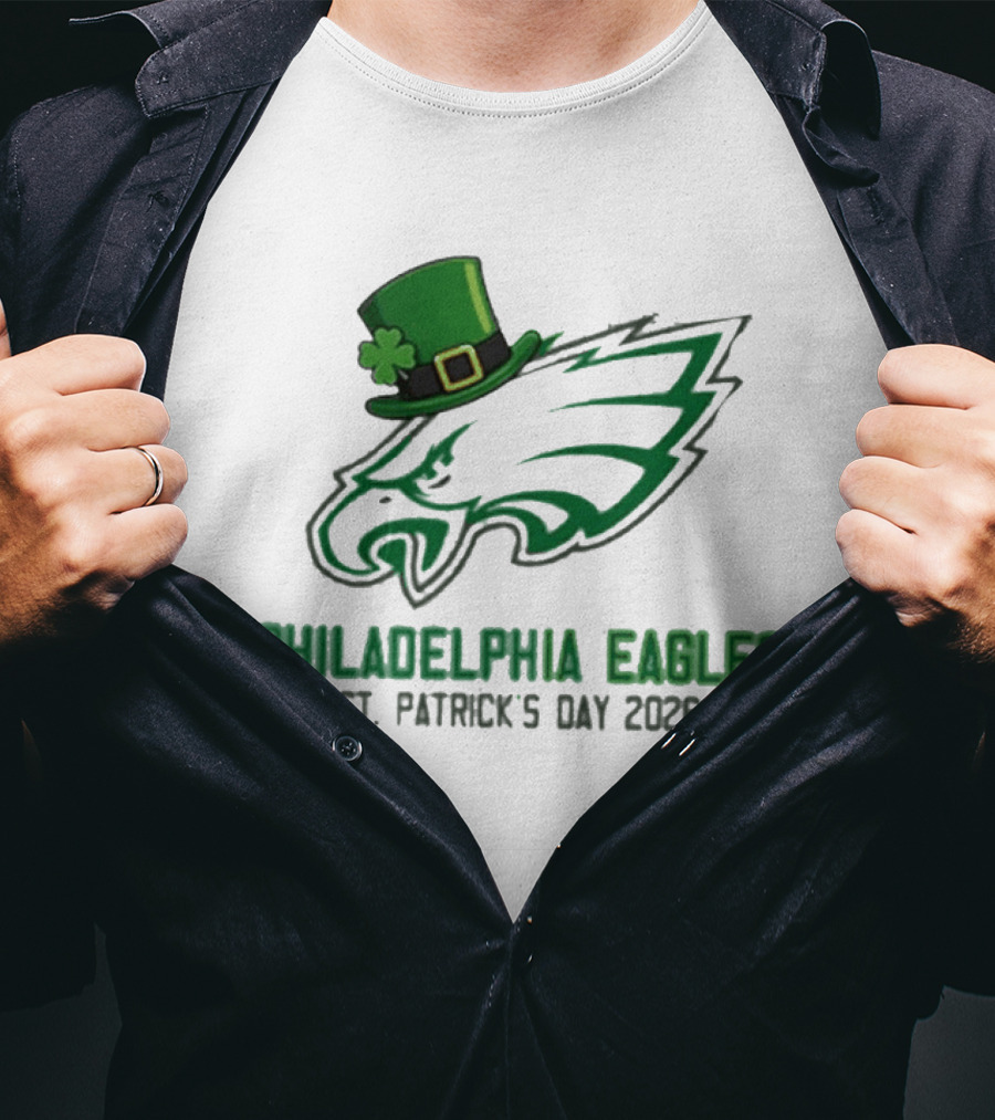 Philadelphia Eagles St. Patrick's Day 2026 Shamrock Hat T-Shirt