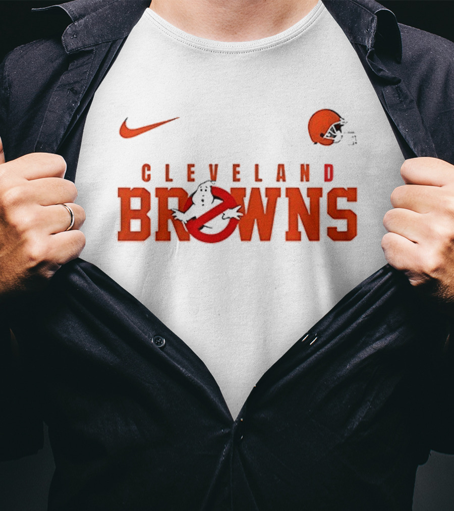 Cleveland Browns Ghostbusters Nike Collaboration Who Ya Gonna Call T-Shirt
