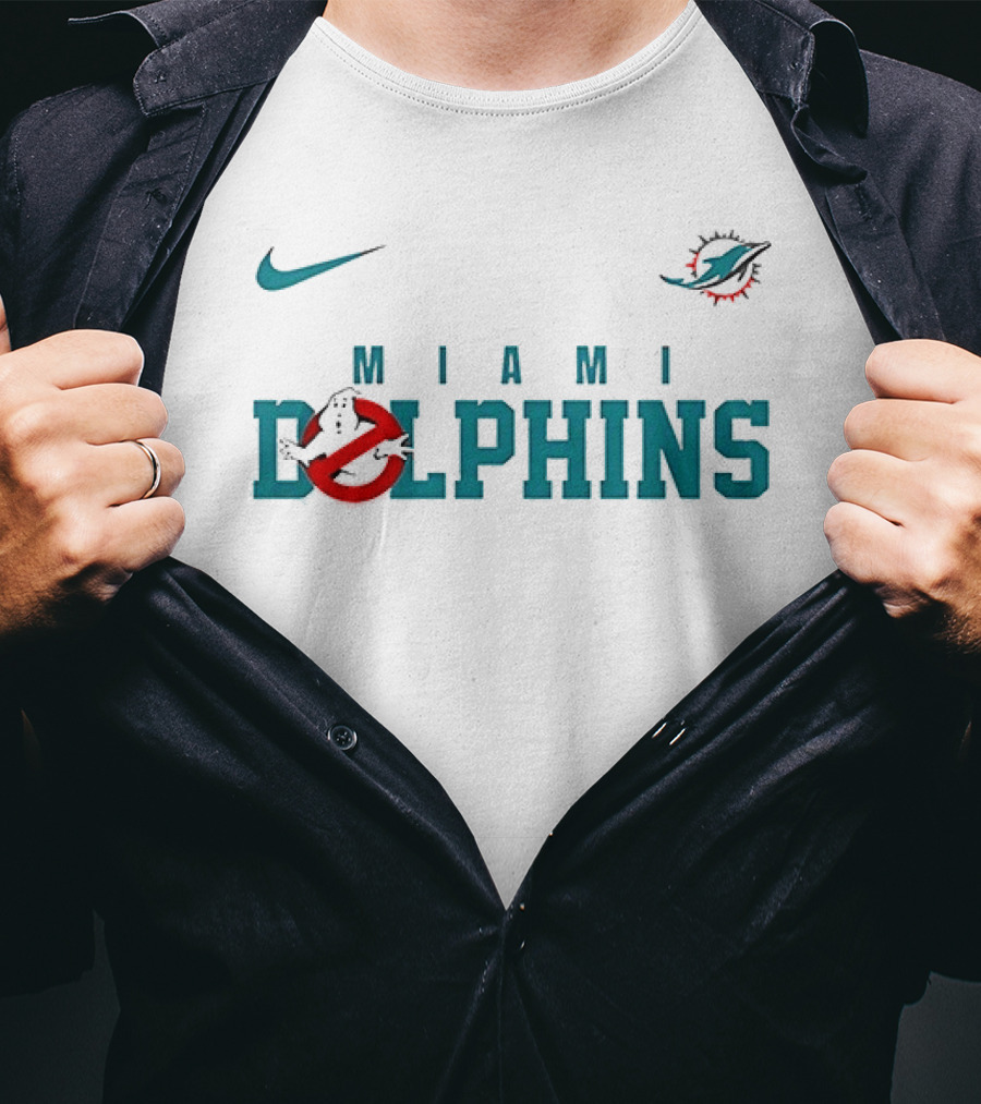Nike Miami Dolphins Ghostbusters Who Ya Gonna Call Collaboration T-Shirt