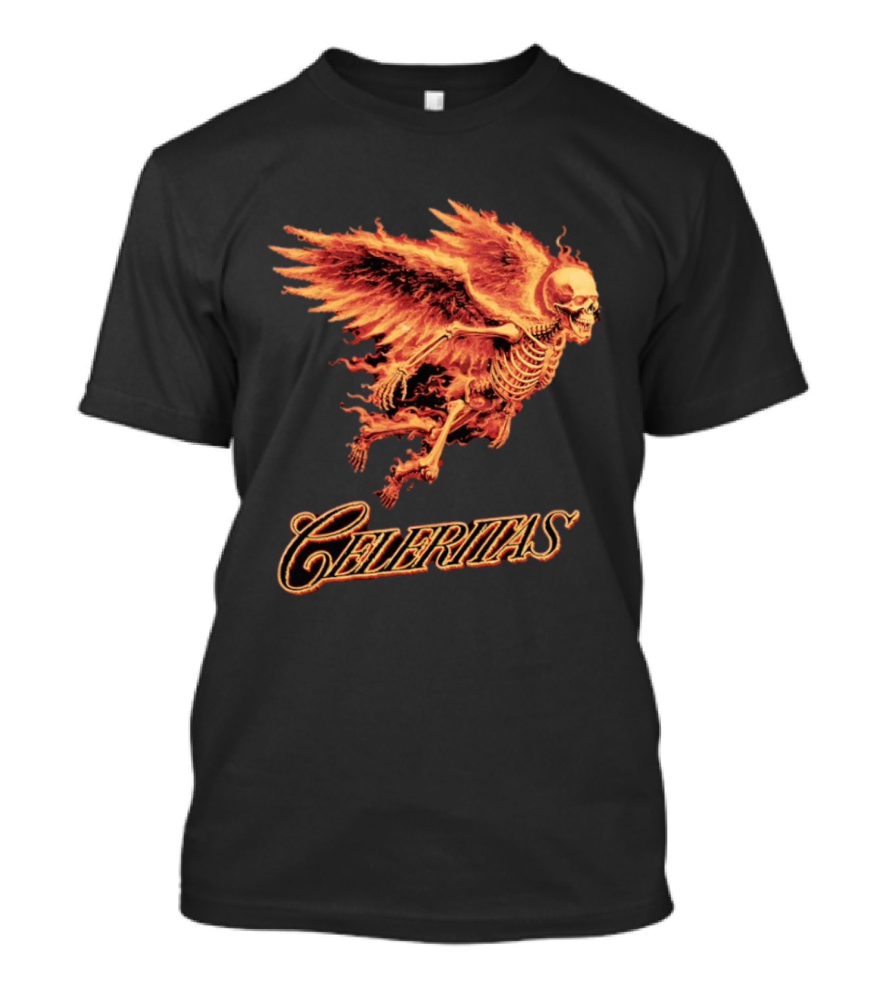 Celeritas Flaming Angel Skeleton Wings 2026 Speed T-Shirt
