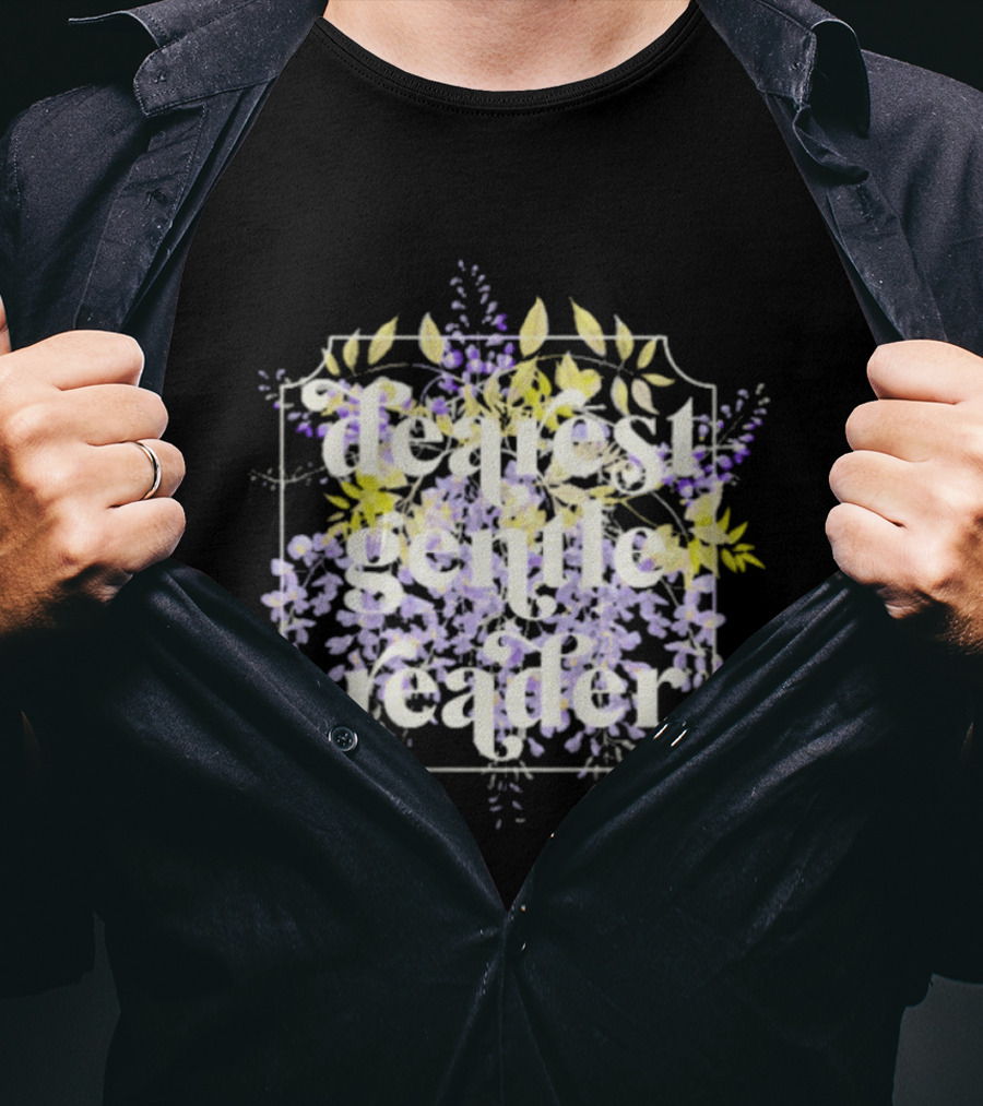 Dearest Gentle Reader Whistle Down Floral Lavender Yellow Botanical T-Shirt