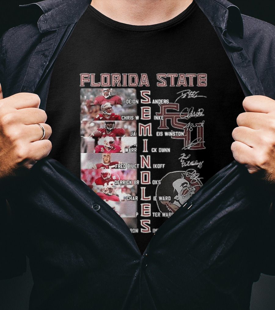 FSU Seminoles Football Player College Name And Thank You For The Memories T-Shirt