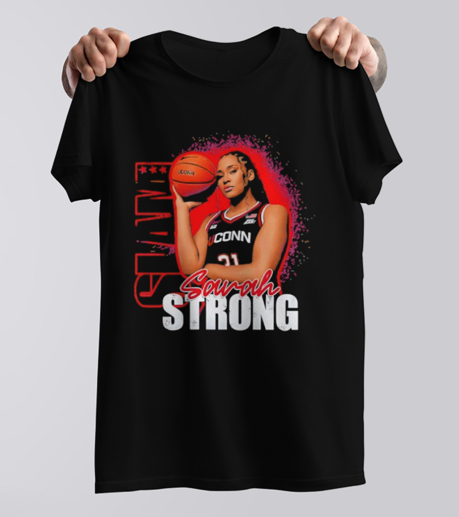 SLAM Sarah Strong #21 UConn Huskies Basketball Star T-Shirt
