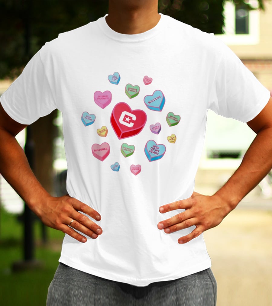 Citadel Bulldogs Valentine's Day Love Hearts Collection T-Shirt