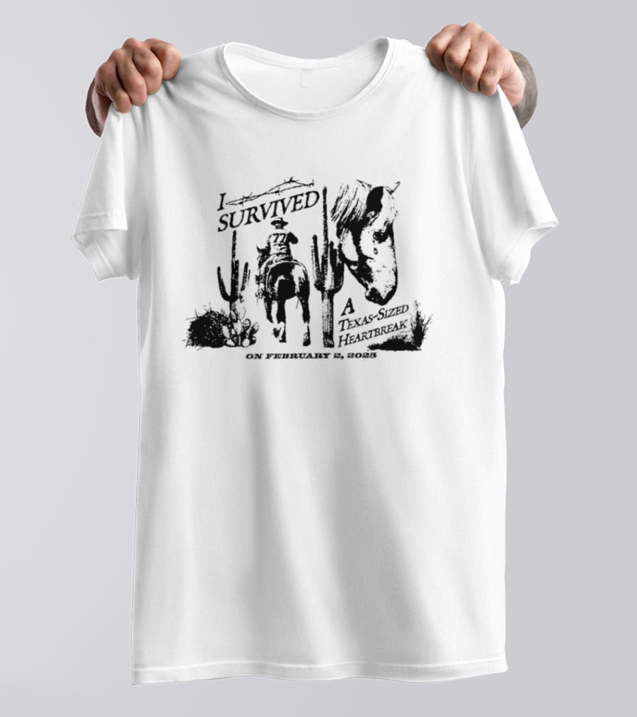 I Survived A Texas Sized Heartbreak September 6 Cowboys Cactus Horse T-Shirt