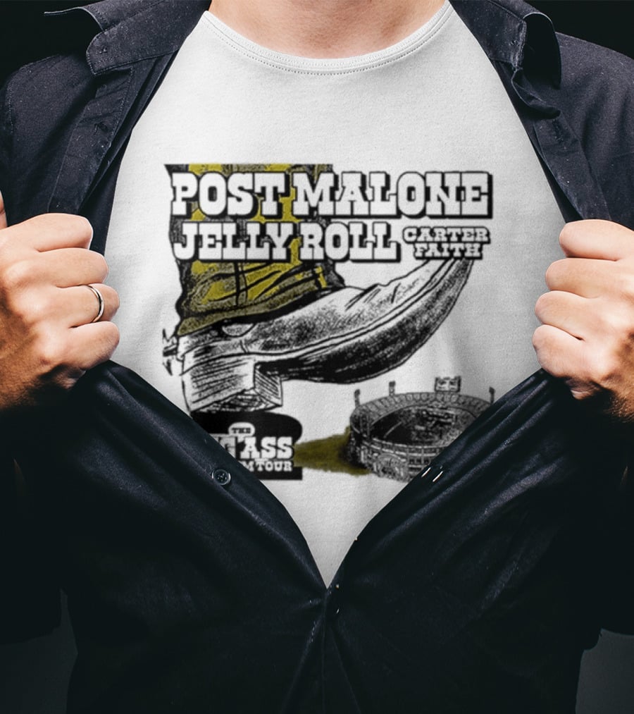 Post Malone Jelly Roll Carter Faith Big Ass Stadium Tour 2026 Dates T-Shirt