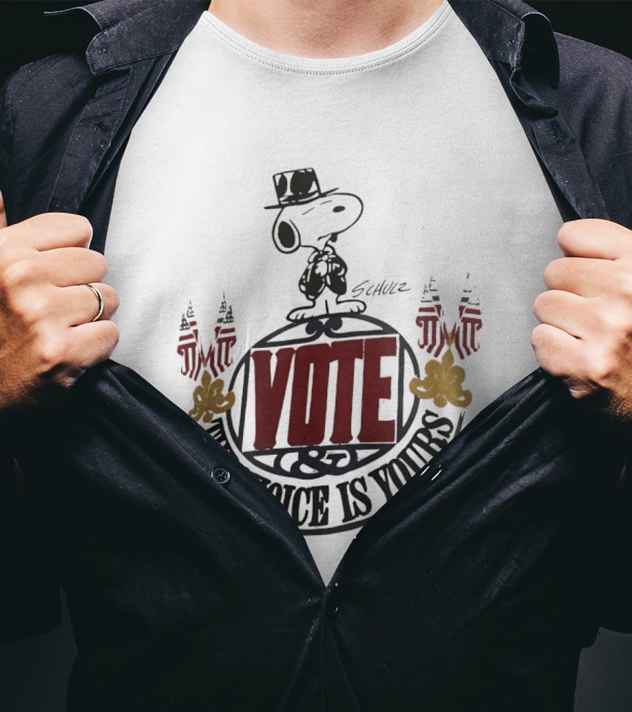 Snoopy Vote The Choice Is Yours Schulz Patriotic T-Shirt