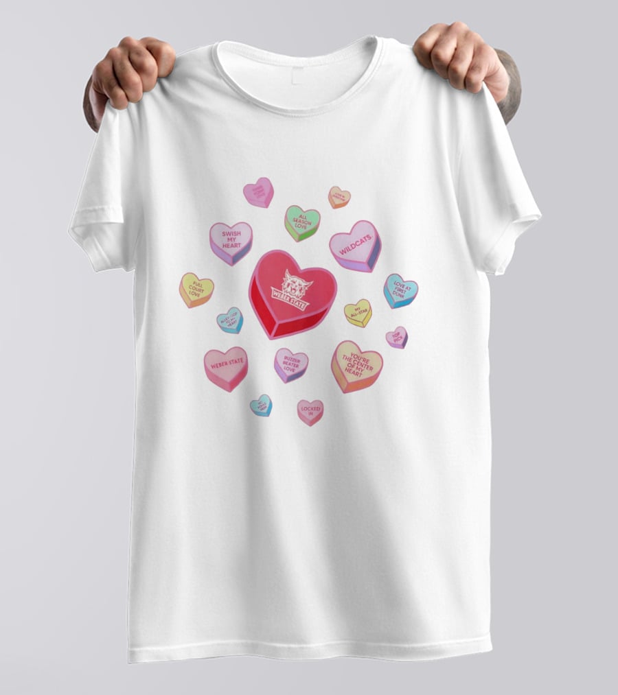 Weber State Wildcats Valentine Heart Quotes 2026 T-Shirt