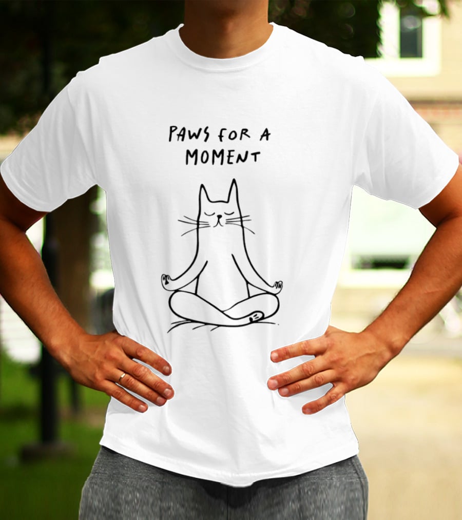 Paws For A Moment Yoga Zen Cat T-Shirt