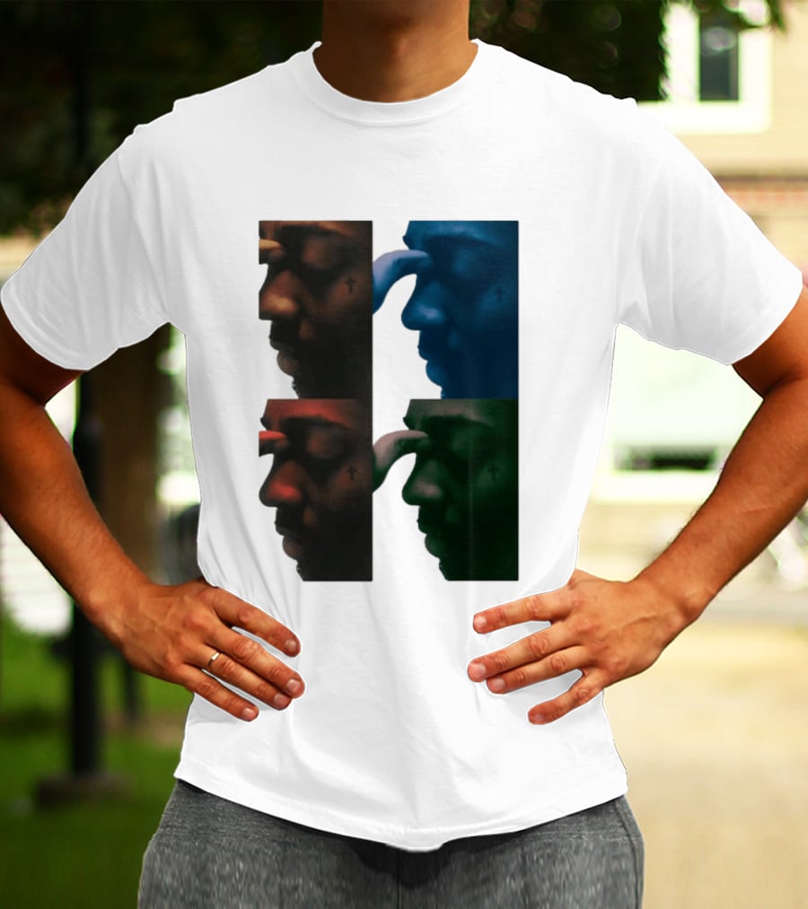 Brent Faiyaz Album Cover Cross Tattoo Four Panel Side Profile T-Shirt
