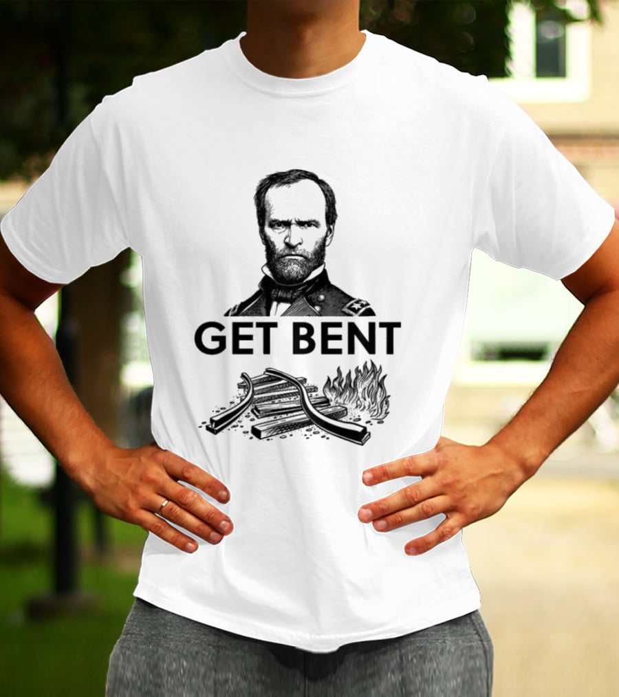 Get Bent Sherman's Neckties Bent Railroad Tracks T-Shirt