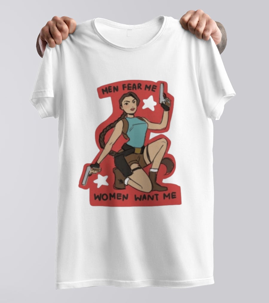 Men Fear Me Women Want Me Woman With Guns And Stars T-Shirt