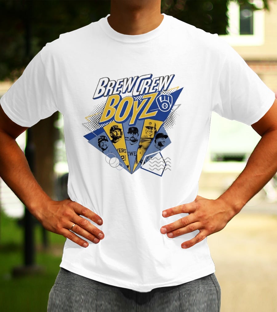 Milwaukee Brewers Brew Crew Boyz MLB Team Players Collage T-Shirt