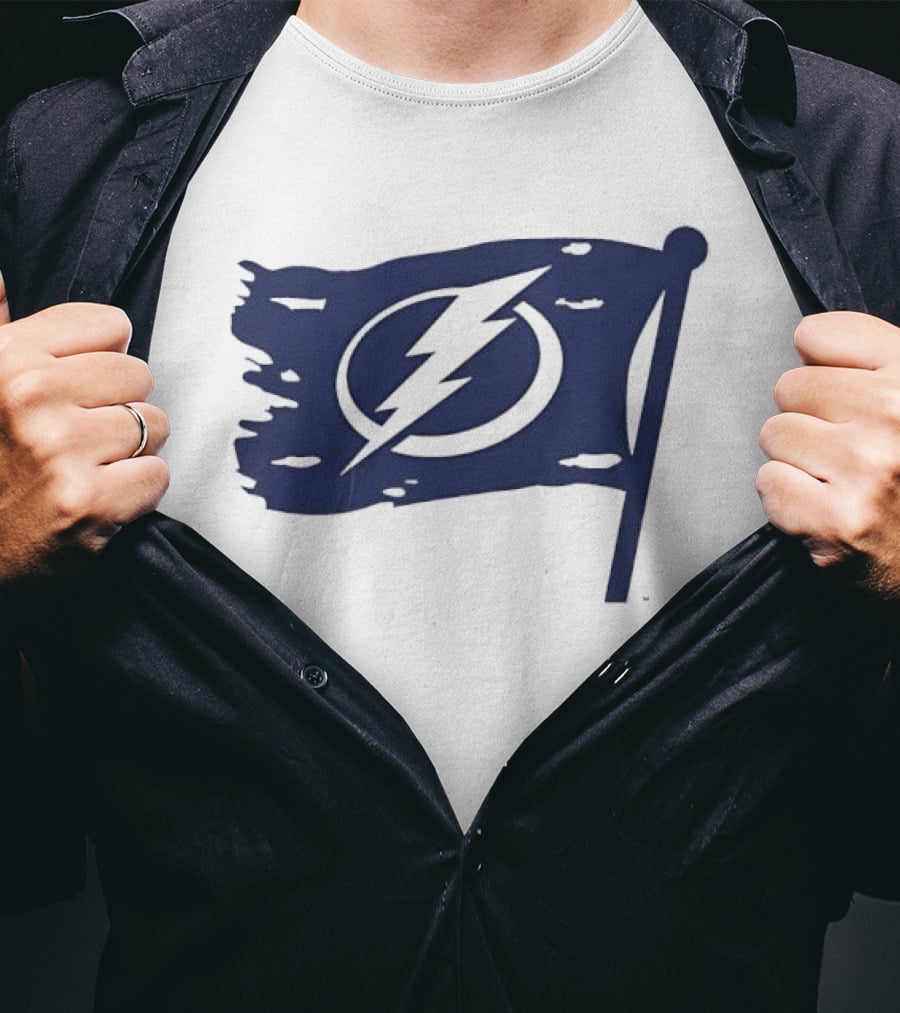 Tampa Bay Lightning 2026 Stadium Series Boyfriend Flag Lightning Bolt T-Shirt