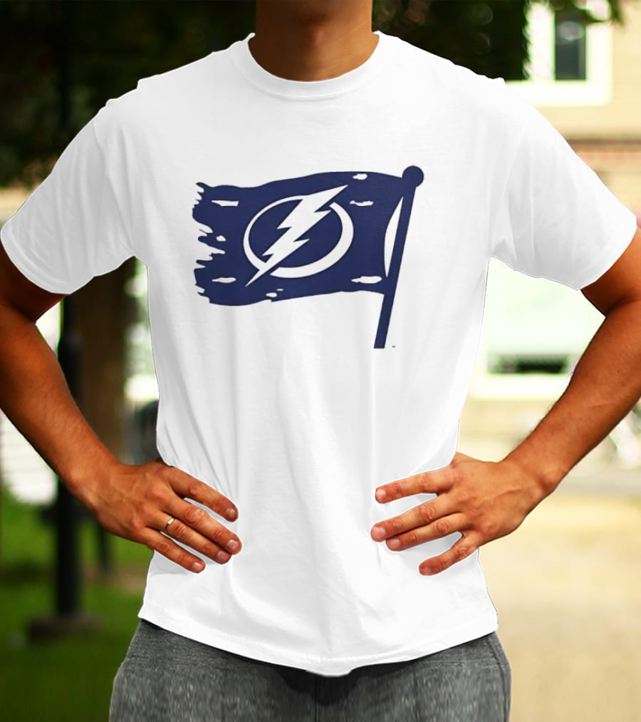 Tampa Bay Lightning 2026 Stadium Series Boyfriend Flag Lightning Bolt T-Shirt